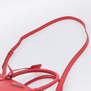 PRADA Hand Bag Safiano Leather 2way Red Silver Auth ep17151V-11