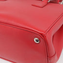PRADA Hand Bag Safiano Leather 2way Red Silver Auth ep17151V-16