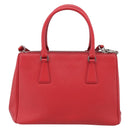 PRADA Hand Bag Safiano Leather 2way Red Silver Auth ep17151V-3