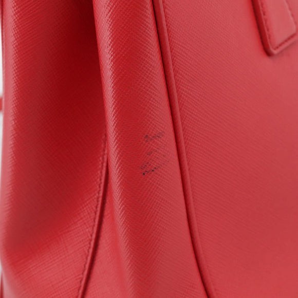 PRADA Hand Bag Safiano Leather 2way Red Silver Auth ep17151V