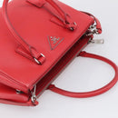 PRADA Hand Bag Safiano Leather 2way Red Silver Auth ep17151V-7