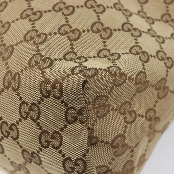 GUCCI GG Canvas Web Sherry Line Shoulder Bag Beige Silver 189751 Auth ep17155