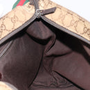 GUCCI GG Canvas Web Sherry Line Shoulder Bag Beige Silver 189751 Auth ep17155-18