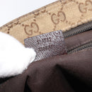 GUCCI GG Canvas Web Sherry Line Shoulder Bag Beige Silver 189751 Auth ep17155-23