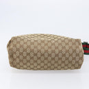 GUCCI GG Canvas Web Sherry Line Shoulder Bag Beige Silver 189751 Auth ep17155-9