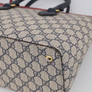 GUCCI GG Supreme Hand Bag PVC 2way Navy Gold 409534 Auth ep17157V-12