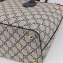 GUCCI GG Supreme Hand Bag PVC 2way Navy Gold 409534 Auth ep17157V-14