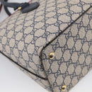 GUCCI GG Supreme Hand Bag PVC 2way Navy Gold 409534 Auth ep17157V-15