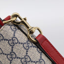 GUCCI GG Supreme Hand Bag PVC 2way Navy Gold 409534 Auth ep17157V-16