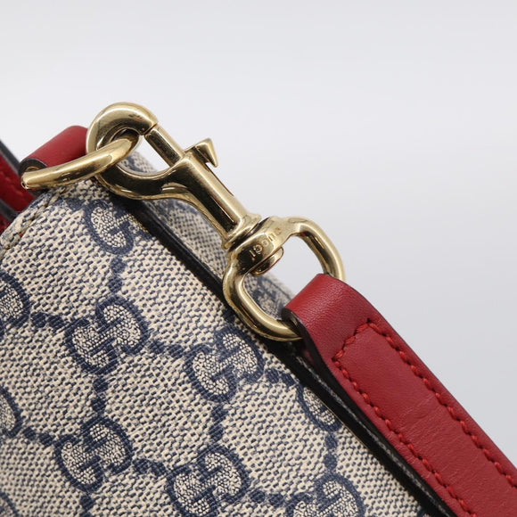GUCCI GG Supreme Hand Bag PVC 2way Navy Gold 409534 Auth ep17157V