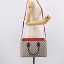 GUCCI GG Supreme Hand Bag PVC 2way Navy Gold 409534 Auth ep17157V-26