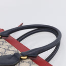 GUCCI GG Supreme Hand Bag PVC 2way Navy Gold 409534 Auth ep17157V-8