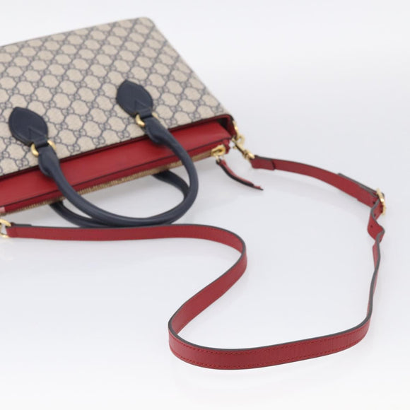 GUCCI GG Supreme Hand Bag PVC 2way Navy Gold 409534 Auth ep17157V