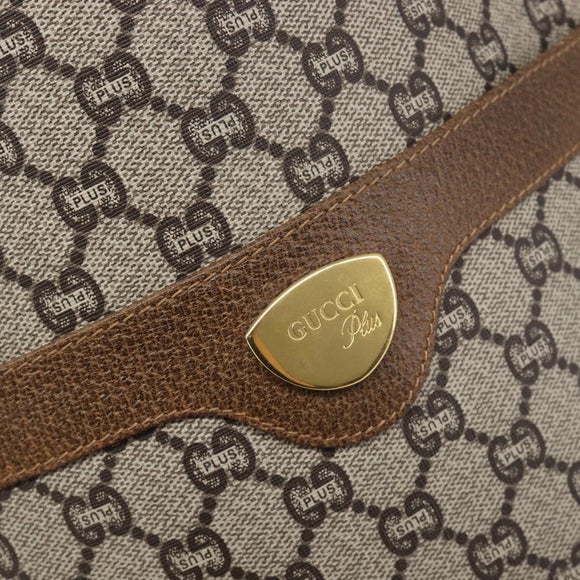 GUCCI GG Plus Supreme Web Sherry Line Tote Bag PVC Beige Gold Auth ep17160