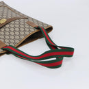 GUCCI GG Plus Supreme Web Sherry Line Tote Bag PVC Beige Gold Auth ep17160-7