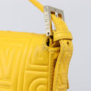 FENDI Mamma Baguette Shoulder Bag Leather Yellow Gold Auth ep17165SAM-14