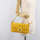 FENDI Mamma Baguette Shoulder Bag Leather Yellow Gold Auth ep17165SAM-27