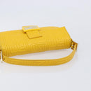 FENDI Mamma Baguette Shoulder Bag Leather Yellow Gold Auth ep17165SAM-7