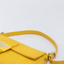 FENDI Mamma Baguette Shoulder Bag Leather Yellow Gold Auth ep17165SAM-8