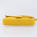 FENDI Mamma Baguette Shoulder Bag Leather Yellow Gold Auth ep17165SAM-9