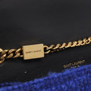 Saint Laurent Kate Chain Shoulder Bag Tweed Blue Gold Auth ep17166M-18