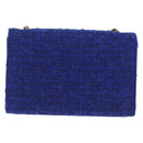 Saint Laurent Kate Chain Shoulder Bag Tweed Blue Gold Auth ep17166M-3