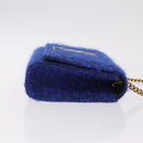 Saint Laurent Kate Chain Shoulder Bag Tweed Blue Gold Auth ep17166M-4