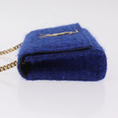 Saint Laurent Kate Chain Shoulder Bag Tweed Blue Gold Auth ep17166M-5