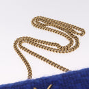 Saint Laurent Kate Chain Shoulder Bag Tweed Blue Gold Auth ep17166M-8