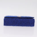Saint Laurent Kate Chain Shoulder Bag Tweed Blue Gold Auth ep17166M-9