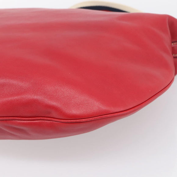 GUCCI Shoulder Bag Leather Red Gold 154401 Auth ep17176A