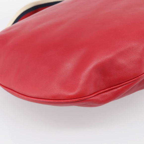 GUCCI Shoulder Bag Leather Red Gold 154401 Auth ep17176A