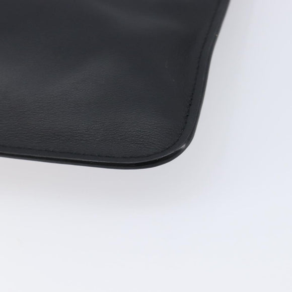 FENDI Monster Clutch Bag Leather Black Silver Auth ep17180A