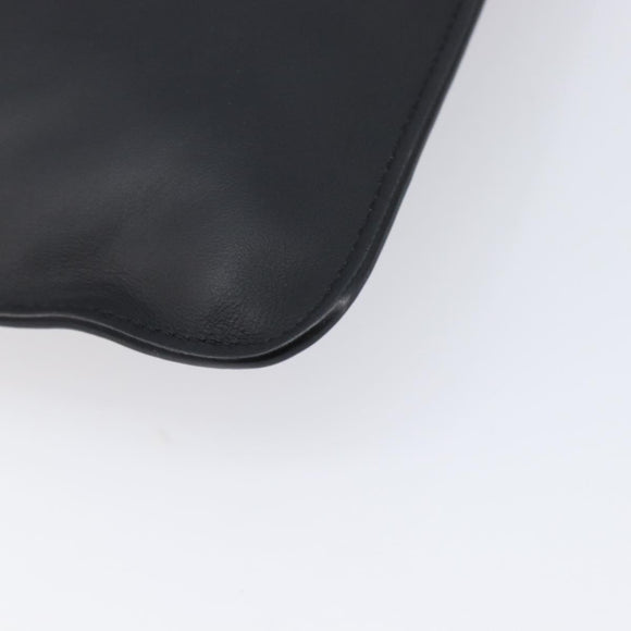 FENDI Monster Clutch Bag Leather Black Silver Auth ep17180A