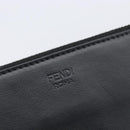 FENDI Monster Clutch Bag Leather Black Silver Auth ep17180A-12