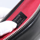 FENDI Monster Clutch Bag Leather Black Silver Auth ep17180A-18