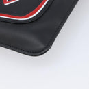 FENDI Monster Clutch Bag Leather Black Silver Auth ep17180A-8