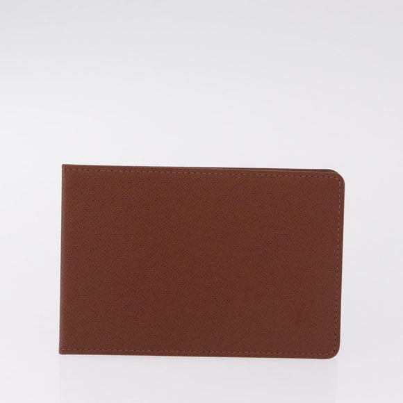 LOUIS VUITTON Pass Case Leather 4 Set Brown LV Auth ep17184