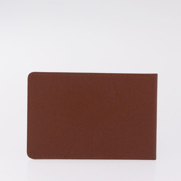LOUIS VUITTON Pass Case Leather 4 Set Brown LV Auth ep17184