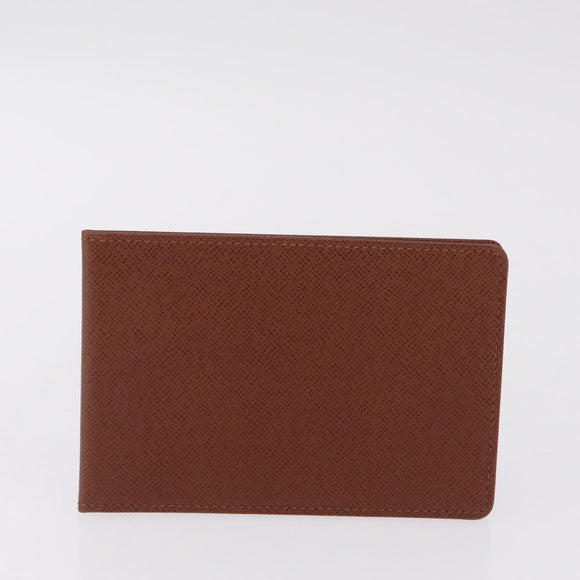LOUIS VUITTON Pass Case Leather 4 Set Brown LV Auth ep17184