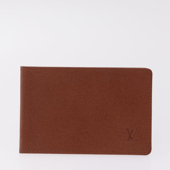 LOUIS VUITTON Pass Case Leather 4 Set Brown LV Auth ep17184