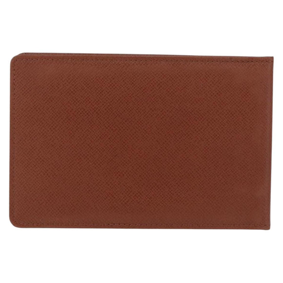 LOUIS VUITTON Pass Case Leather 4 Set Brown LV Auth ep17184