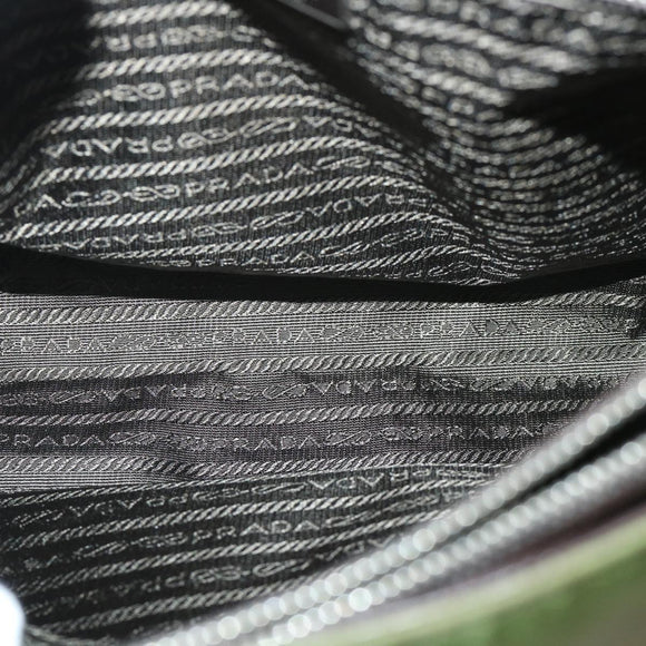 PRADA Shoulder Bag Nylon Leather Green Auth ep1747