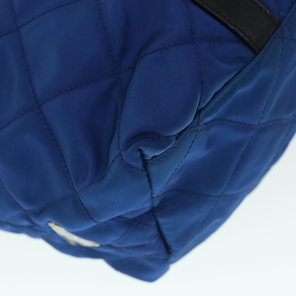 PRADA Tote Bag Nylon Leather Blue Auth ep1760
