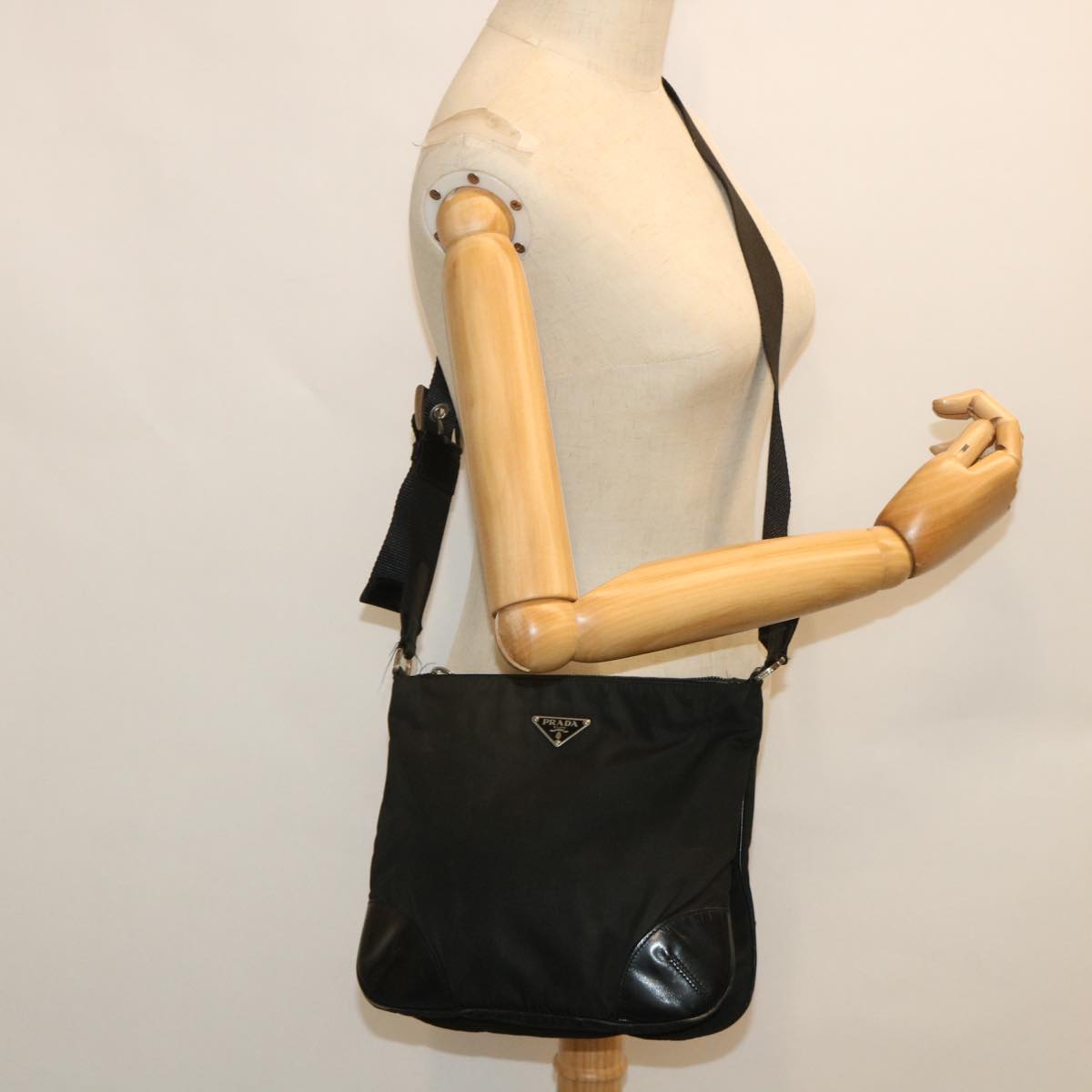 PRADA Shoulder Bag Nylon Black Auth ep1770