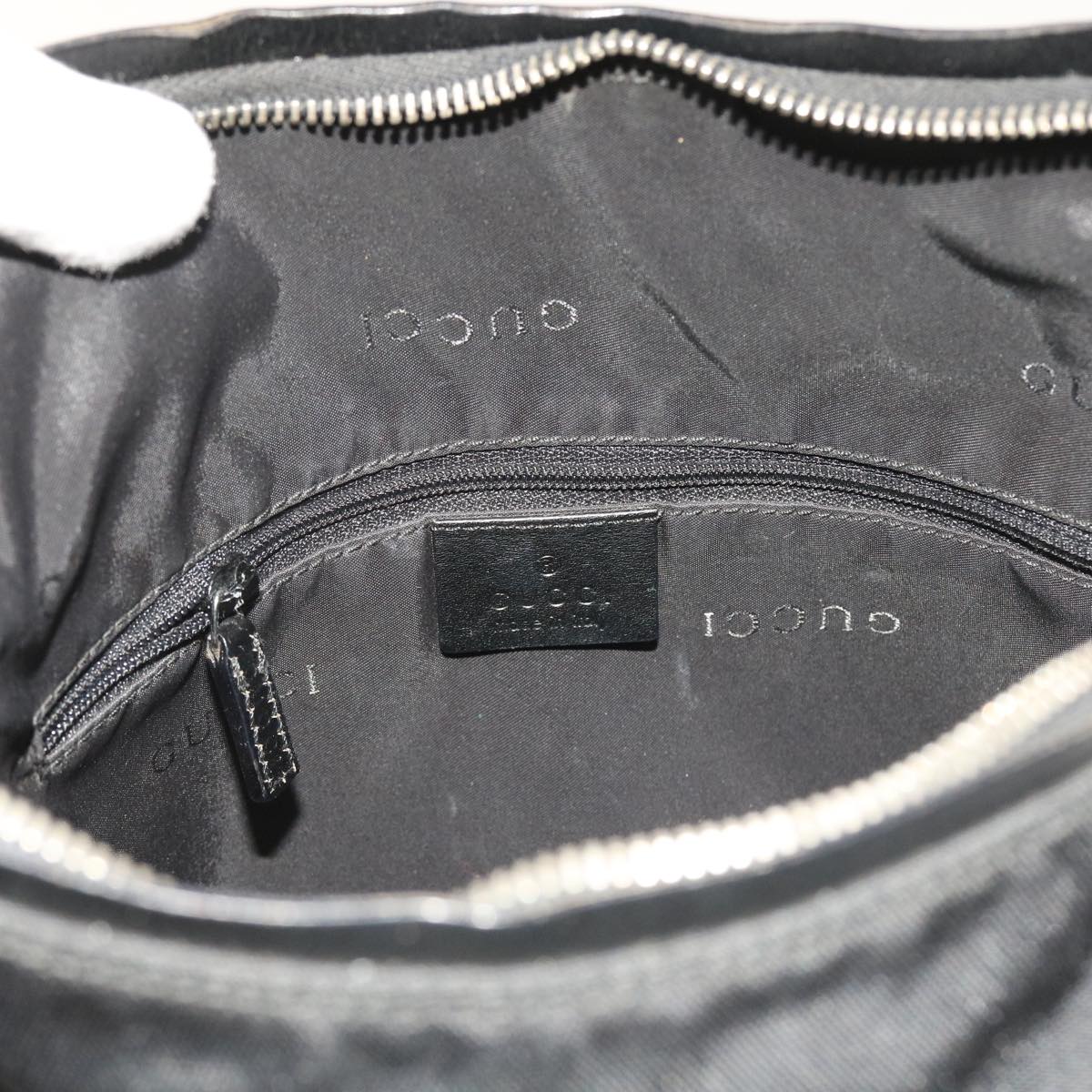 GUCCI Shoulder Bag Nylon Canvas Black 001 3766 Auth ep1819