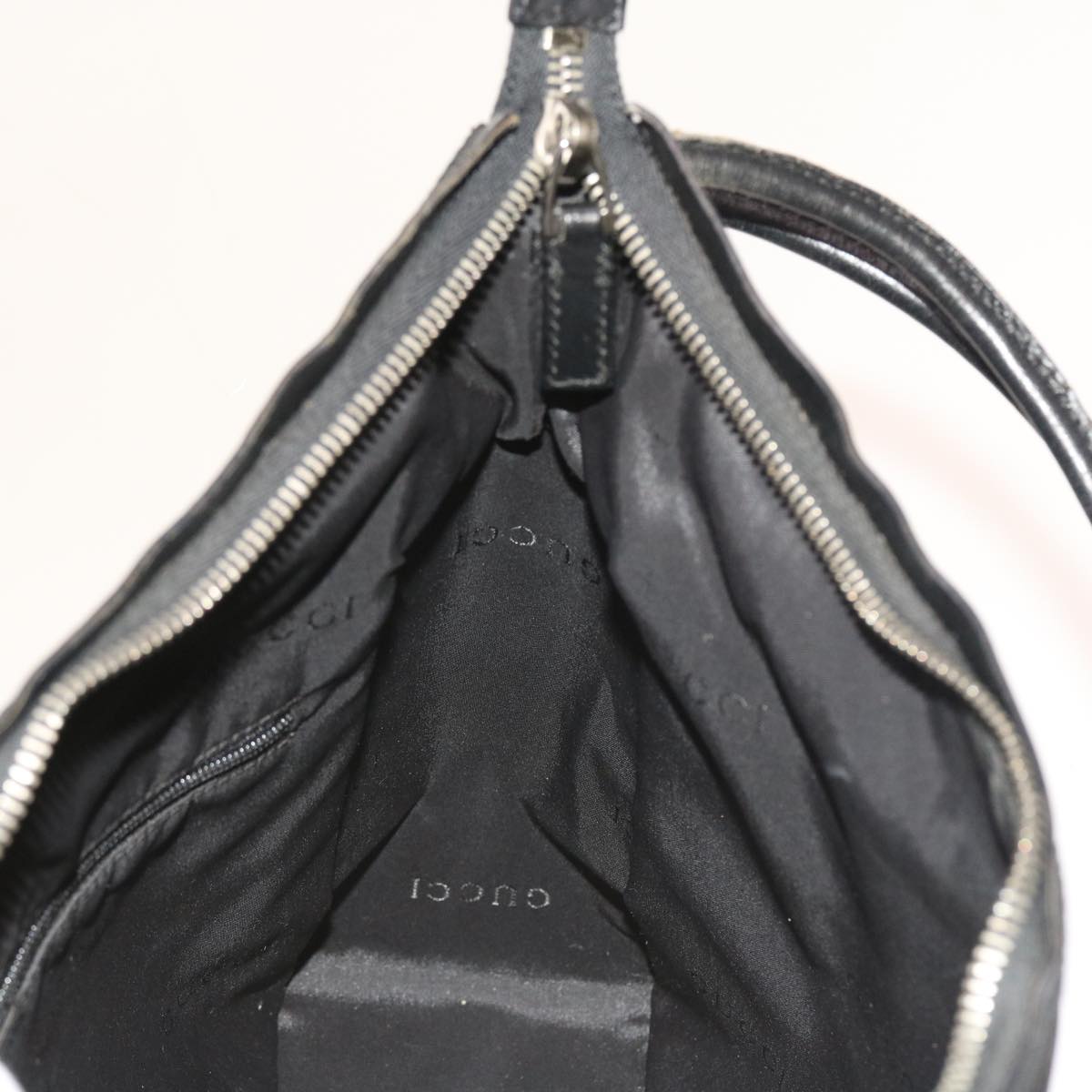 GUCCI Shoulder Bag Nylon Canvas Black 001 3766 Auth ep1819