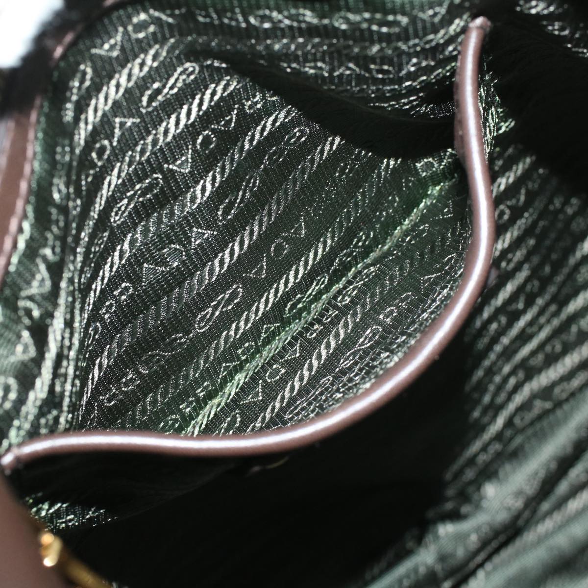 PRADA Shoulder Bag Nylon Green Auth ep1834