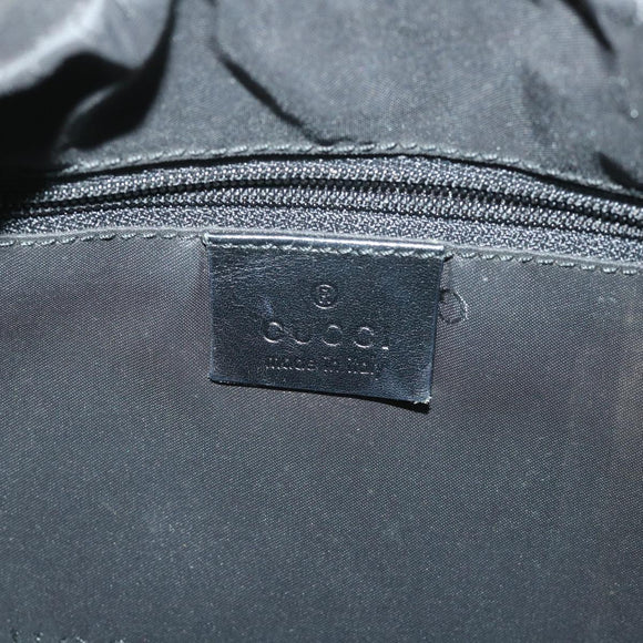 GUCCI Shoulder Bag Canvas Leather Black Auth ep1875