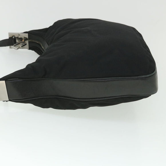 GUCCI Shoulder Bag Canvas Leather Black Auth ep1875